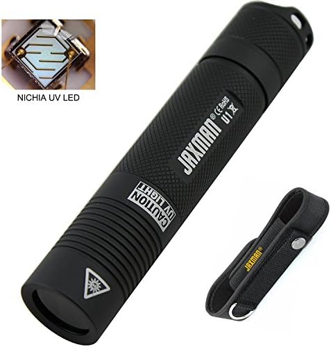 JAXMAN U1 Black Light UV Ultraviolet 365nm 18650 3w Money Detector Torch,UV light torch,Dogs/Cats Urine Detector, UV Ultraviolet light Nichia UV 365nm Lights Find Dry Stains on Carpets/Rugs/Floor