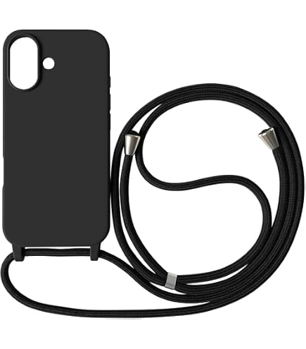 MyGadget Cover per iPhone 15 - Custodia con Corda - Case con Cordino Opaca Antiurto/Bumper con Laccio/Tracolla - Practical Stylish per Collo Blu scuro