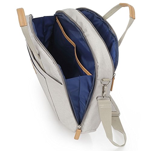 deleyCON Notebook-Tasche bis 15 6    Zoll  39 6cm  Laptop Notebook Netbook Macbook Tragetasche Schultertasche Schutztasche Leinengewebe Hellgrau