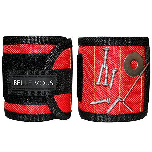 2 Stuck Magnetisches Armband Von Belle Vous – Starke N35 Magnete Fur Werkzeuge halten, Schrauben, Nagel, Schrauben, Bohrer – Beste Werkzeughalter / Veranstalter, Beste Werkzeug Geschenk Fur DIY Heimwerker - 2