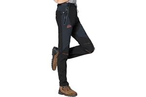 Rdruko Womens Waterproof Fleece Lined Trousers Winter Outdoor Ski Hiking Trouser Warm Work Trousers with Zip Pockets