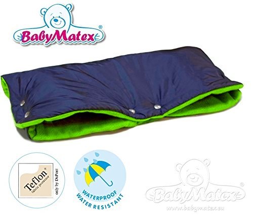 BabyMatex ** SOFT FEEL BLACK / LIME ** Handwarmer for Baby Pushchair / Pram / Stroller Hand Warmer Muff