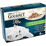 Gourmet Perle Katzenfutter Gemüse und Kaninchen und Karotten, Lamm, Kalb, Huhn, 680 g