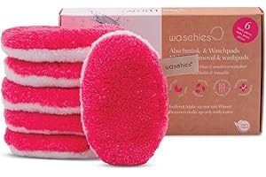 WASCHIES Washies, dischetti struccanti e detergenti riutilizzabili, pulizia profonda dei pori solo con acqua, delicati sulla pelle, ipoallergenici, molto morbidi 'Pink Edition', set da 6