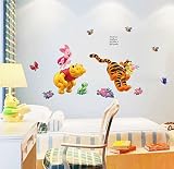 Zuolanyoulan Winnie the Pooh Muster Wandsticker Kinder Schlafzimmer Wandtattoos Wohnzimmer Dekorativen Entfernbare Wandaufkleber Raum Dekor Wall Sticker - 5
