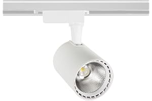 LEDKIA LIGHTING Faretto LED Binario Monofase 20W Bron Bianco 3000K Bianco Caldo