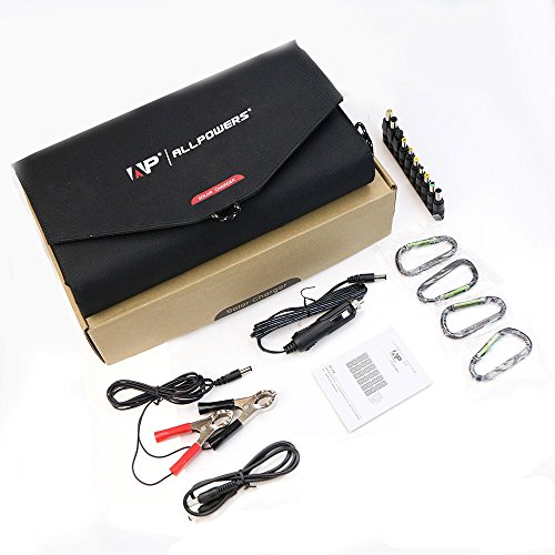 ALLPOWERS 80W Faltbares Solarpanel SunPower Solar LadegerÃ¤t (Dual 5V USB mit iSolar Technologie + 18V DC Ausgang) fÃ¼r Laptop, Tablet, iPad, iPod, Smartphone, iPhone