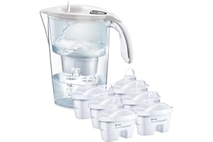 LAICA Stream Line Caraffa Filtrante - 2,3L - Bianca - con 6 Filtri bi-flux healthexpert, Riduce PFAs fino al 92%** e Incrementa il Magnesio - Timer digitale - Sicurezza Made in Italy