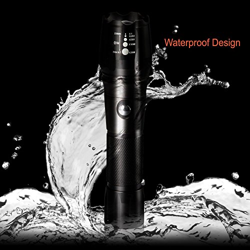 Taschenlampe LED T6 wiederaufladbare Zoombar Handlampe 5 Leuchtmodi wasserdicht Camping Lampe - 4