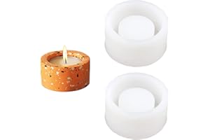 INNAL 2 Pezzi Stampi in Silicone Portacandela Calcestruzzo Candeliere Stampo Adatto per Decorazioni per Matrimoni Romantici,Decorazioni per Appuntamenti,Decorazioni per Cene(Bianco)