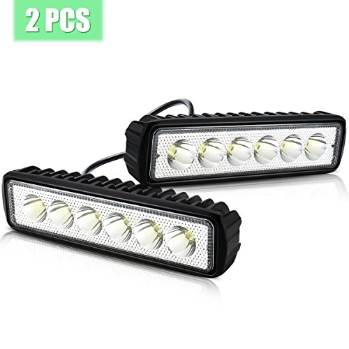 Preisvergleich Produktbild AMBOTHER Arbeitsscheinwerfer, LED Zusatzscheinwerfer 6 inch Arbeitsleuchte Flutlicht Worklight Arbeitslicht 5050 SMD 1600LM IP67 18W 2 Stück (6 inch)