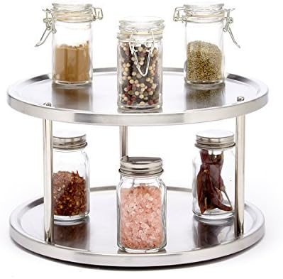 Saganizer 2 Tier lazy susan turntable 360-degree lazy susan organizer use for a spice organizer or kitchen cabinet organizers stain-resistant by Saganizer