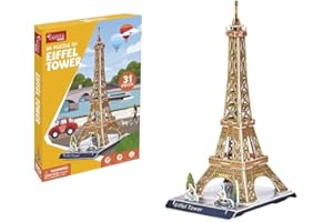 EXPLORA SCIENCES EXPLORA - Tour Eiffel - Puzzles 3D - 540010-31 Pièces - Monument Historique - Niveau 2 - Sans Colle Ni Ciseaux - Educatif - Paris - Jeu de Construction - Cadeau - Maquette - À Partir de 5 ans