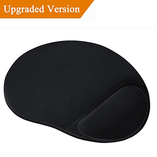 Mauspads, GIM Office ergonomisches Mauspad mit Handgelenkauflage aus Komfort Gel Mouse Pad Mausmatte in Schwarz