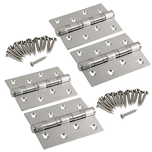 Preisvergleich Produktbild Yahee 4 Stück Scharniere Edelstahl 100mm Türscharnier Türband Beschlag mit Schrauben