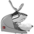 KH Electric Ice Shaver Snow Cone Maker Machine Silver for Home and Commercial Use (Gray)