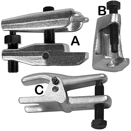 ALKAN Kugelgelenkbolzen-Abzieher Satz für Traggelenk, Gelenkbolzen und Spurstangenkopf / Universal Ausdrücker Set im stabilen Aufbewahrungskoffer, 3-tlg. - 3