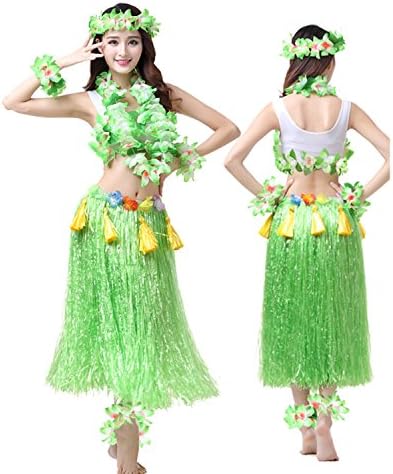 dingnengshop Grass Skirts Adult Hawaiian Hula Dance Costume Cosplay Dress Skirt Garland For Adult