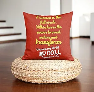 DreamVio Soft Fabric Cushion, Gifts for Mom,Grandma,World's Best Mom,Pyari Mumma,Mummy on Birthday's, Mother's Day Color : Dark Orange Size : 12 x 12 Inch Design 159