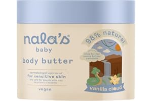 Nala's Baby Body Butter Vanilla Cloud | Supersize | Allergen-Free Sweet Vanilla Fragrance | 98% Natural | Dermatologically-tested and Paediatrician-approved | Vegan | 500ml | Nalas Baby