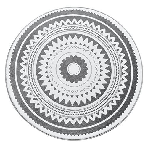 Jcoco Tapis Rond Gris Clair Shaggy Area Round Room Salon