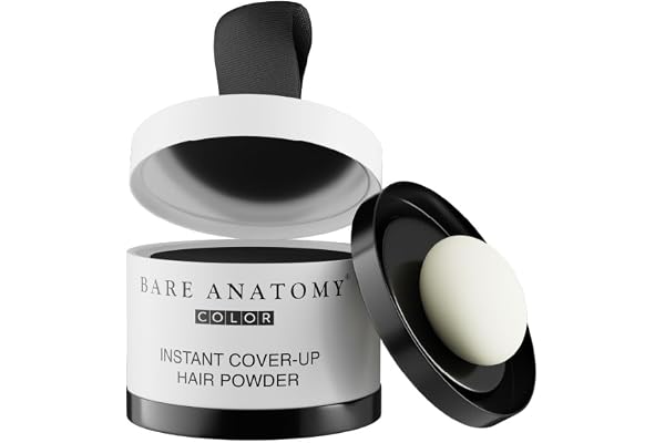 Bare Anatomy Instant Cover-Up Hair Powder 100% Instant Grey Coverage Seamless Natural Finish Gentle, Non-Drying Formula Black Color 4gm