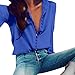 Produktbild MRULIC Women Casual Solid Langarm Hemd Bluse Top (XL, blau)