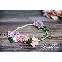 Brauthaarband Blumenkranz Blüten Diadem Braut Frisur Hochzeit Boho A14