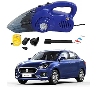 Oshotto 2 in 1 Car Vacuum Cleaner Cum Tyre inflator/Air Compressor for Maruti Suzuki Swift Dzire 2012-2021 (Blue)