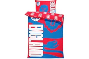 Forever Collectibles UK England FA Slogan Football Home Bedroom Crest Duvet Single Bed Bedding Set