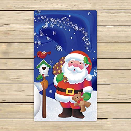Custom Merry Christmas Xmas Santa Claus Snowman Hand Towel,Spa Towel,Beach Bath Towels,Bathroom Body Shower Towel Bath Wrap 16x28 Inches