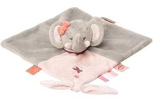 Nattou Doudou Plat Éléphant Adèle, Adèle et Valentine, 27 x 27 x 5 cm, Gris/Rose