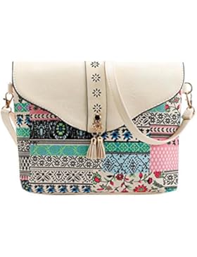 LILICAT Damen Messenger Bag Kleine Handbag Mode Frauen Blumendruck Handtaschen Vintage Tasche Bohemia Schultertaschen