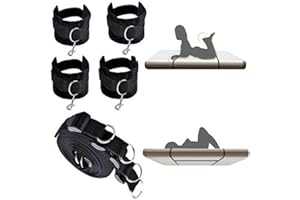 BINXLIUXO Ceinture de Poignet en Peluche Noire pour Le système de Fixation du lit à la Maison, 0