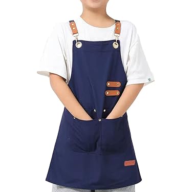 Delantal Infantil Impermeable WKRTDY Para Niños De 5 A 11 Años – Ideal Para Cocinar, Pintar Y Hornear, Con Bolsillo Y Ajuste Cómodo (Rosa)