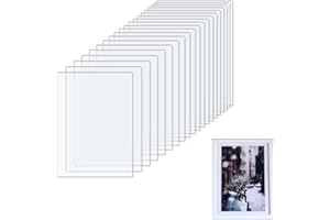 JUGUTA 10 Lastre Plexiglass 10X15Cm (Spessore 1Mm) Lastre Metacrilato Trasparente Per Cornice Per Foto, Visualizzazione Di Progetti, Pittura (4 * 6 Pollici)