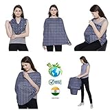 Feather Hug 360° Nursing Cover for Breastfeeding Mother, Women, Preemie Baby Maternity Mom, Multi Use, Feeding Cloak, (Mini Blue)