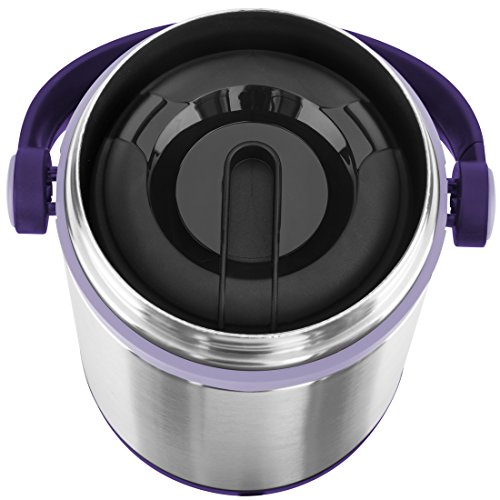 Emsa 509234 Isolier-Speisegefäß, Mobil genießen, 1.7 Liter, Mit 2 Speiseeinsätzen, 100% dicht, Brombeer/Hellviolett, Mobility - 2