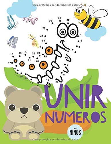 Unir Numeros: Libro de actividades para niños, Unir puntos infantil, Unir puntos numeros niños 3-6 años