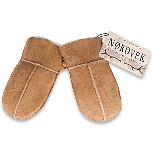 Nordvek Baby Genuine Sheepskin Mittens Gloves On String - Suitable for Boys & Girls # 324-100