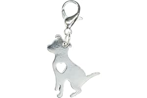 Miniblings Hund mit Herz Charm Hunde Welpe Edelstahl - Handmade Modeschmuck I Kettenanhänger versilbert - Bettelanhänger Bettelarmband - Anhänger für Armband