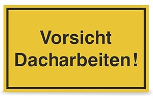 ‎BETRIEBSAUSSTATTUNG24 Betriebsausstattung24 "Vorsicht Dacharbeiten!" - Aluminium, geprägt - 40,0 x 25,0 cm - Hinweisschild Baustellenkennzeichnung