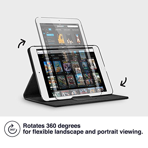 iPad Mini 4 Hülle, ESR® Intelligent Bildserie Unternehmen Stil PU Ledertasche mit Haspe mit Auto aufwachen / Schlaf Funktion Schutzhülle für iPad mini 4 (Schwarz) - 3