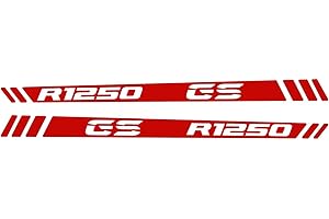BLACK DOVES GRAPHICS 2 Stück Aufkleber für Motorrad R 1250 GS Adventure Handschutz (rot)