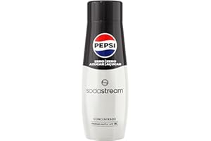SodaStream - Concentrado de Refresco Sabor Pepsi Zero, Sin Azúcar, Prepara hasta 9L de Bebida, Apto para Todas las Máquinas Gasificadoras de Agua SodaStream - 440 ml