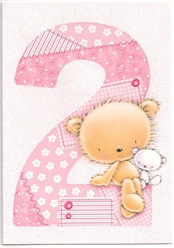 Children's Birthday Card for Two (2) Year Old Girl - Free 1st Class Post (UK)