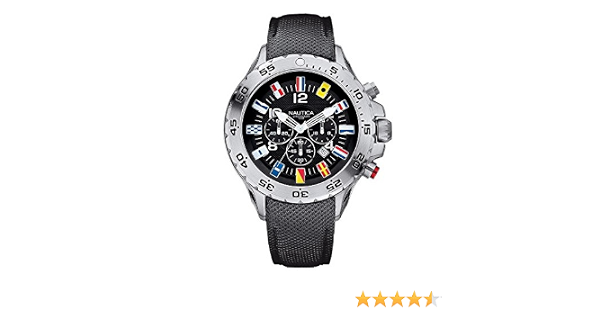 OROLOGIO NAUTICA NST CHRONO FLAG BANDIERE A24520G : Amazon.it: Orologi