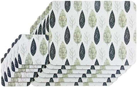 6 x Cork Backed Place Mats With Matching Coasters - 29 x 22 cm (11.5" x 8.5") (Autumn Leaves)