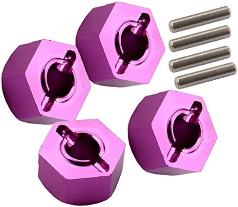 Yiguo 12mm Wheel Hub Hex Adapter with Pins for 1:10 Traxxas Slash 4x4 Purple Set of 4