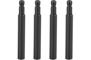 X AUTOHAUX 50mm Aluminio Aleación Bicicleta Presta Válvula Extensor Extensión Negro 4Pcs
